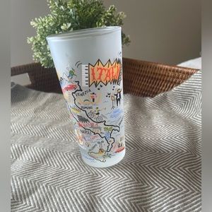 Vintage Frosted Italy drinking glass by Catstudio